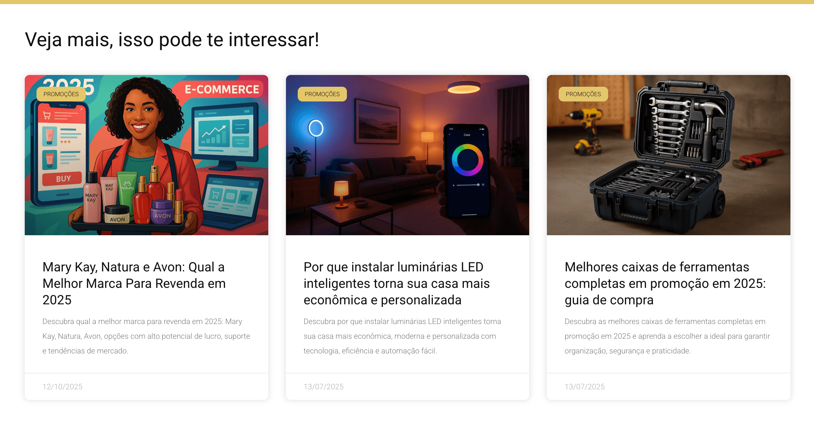 An image of a blog homepage to show as a case study.